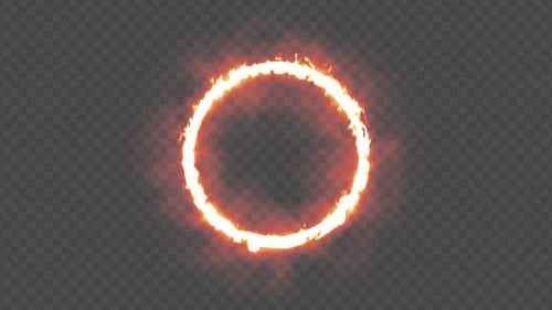 Abstract Fire Circle Reveal Transition Animation