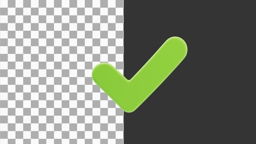 3D Animation of Green Check Mark Confirmation | Alpha Channel