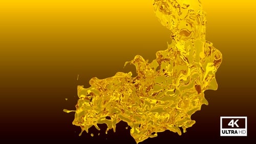 Dynamic Golden Fluid Splash Alpha Channel Transition