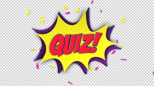 QUIZ Comic-Wortsprechblase auf Alphakanal, Loop