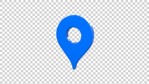 Animated 3D Blue Map Marker Pin