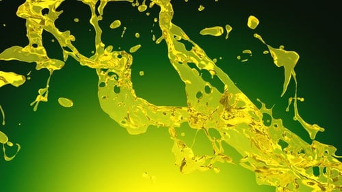 Dynamic Golden Yellow Liquid Splash Transition with Alpha Channel