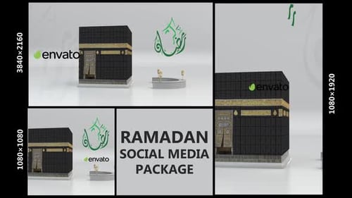 4K Ramadan Cards Kabba post and story , Ramadan Kareem , Happy welcome Ramadan Muslim in Ramadan