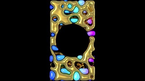Vibrant Liquid Gold Abstract Frame Animation