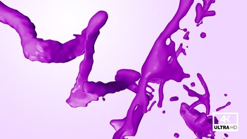 Dynamic Purple Liquid Splash Alpha Channel