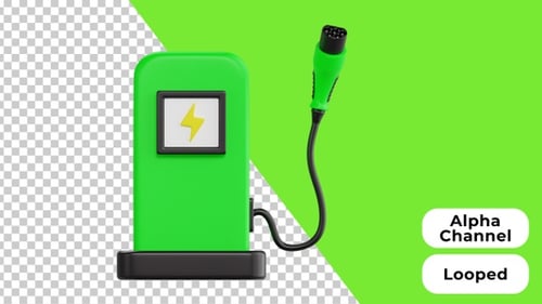 3D Animated Charging Station | Alpha Channel