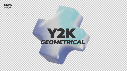 3D Animation Y2 K 3D Geometric Purple Blue V2 Loop No Background