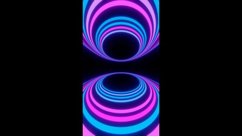 Vertical video purple and blue blinking neon circles vj loop animation