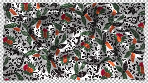 Indonesia Ethnic Silk Pattern Cloth Fabric Wave Alpha Songket Batik Madura Jawa Timur East Java