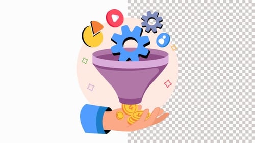 Sales Funnel Animation Alpha Channel