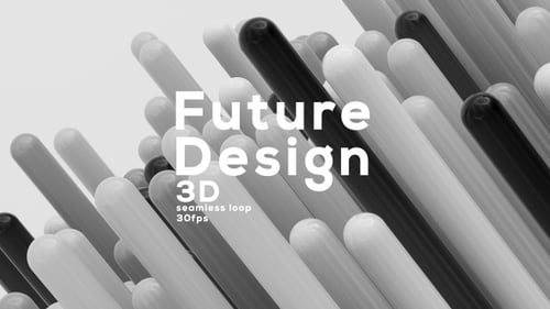 Abstract Geometric Cylinders Waving Movement Background