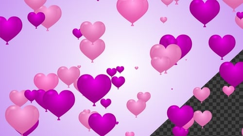 Heart Balloon Pink And Purple Alpha Loop V9