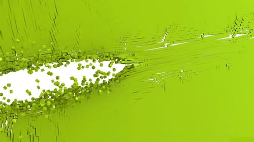 Abstract Cubes Green With Alpha Channel