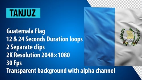 Guatemala National Flag Waving Seamless Loop Animation