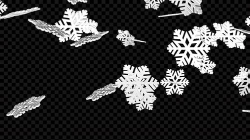 3D Snowflake Falling V16