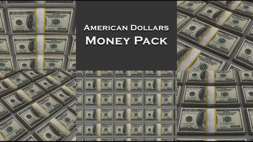 Dollar Banknotes Packs Loop Animation