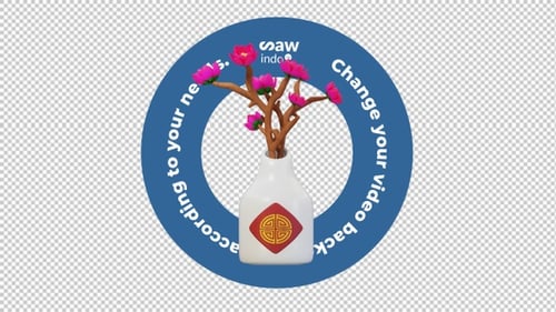 3D Plum Blossom Prosperity Loop Animation Transparent
