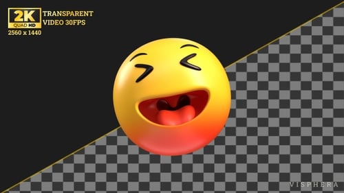 Animated 3D Laughing Face Emoji Reaction