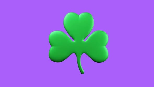 A 3D animation of a green clover leaf in a cartoon style, Backgrounds ...