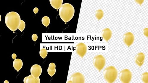 Flying Yellow Balloons for Festive Celebrations