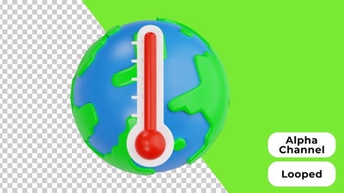 3D Animated Global Warming | Alpha Channel
