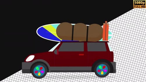 2D Travel Car | Alpha Channel