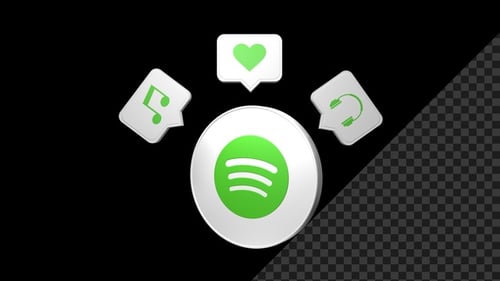 3D Animated Music Player Social Media Icons