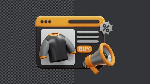 3D Black Friday Online Clothing Store Interface Animation