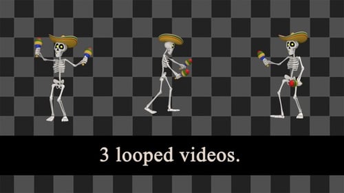 Skeleton In Sombrero Dance Pack