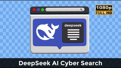 DeepSeek AI Cyber Search – High-Tech Web UI Motion Graphic