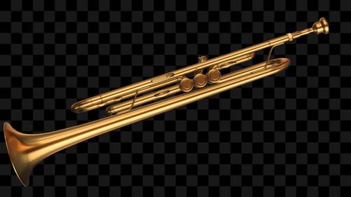 Golden Trumpet Rotating 3D Animation