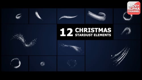 Animated Christmas Stardust and Dynamic Cartoon FX Elements Pack