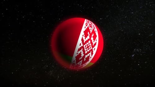 3D Belarus Flag Sphere Animation in Starry Space