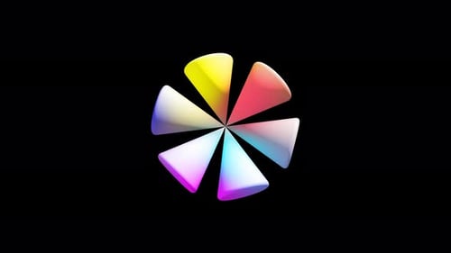 Abstract Geometric Shapes Rotation Animation with Vibrant Gradients