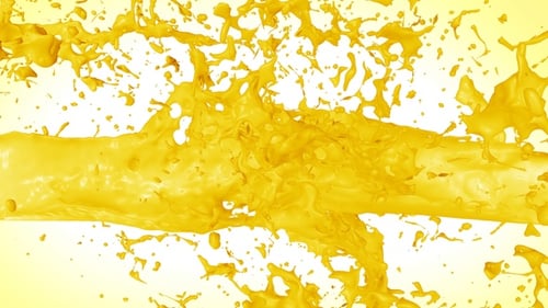 Dynamic Yellow Liquid Splash Transition Element