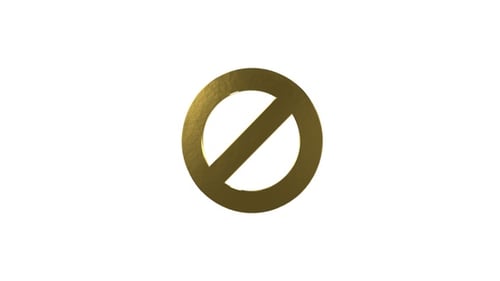 Golden Spinning Prohibited Symbol 3D Loop