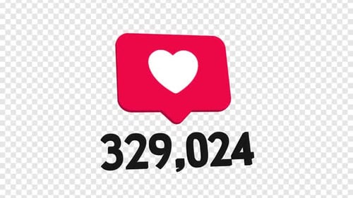 Modern Animated Social Media Like Counter with Heart Icon