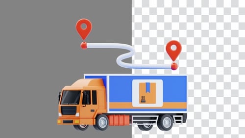 3D Animation of Efficient Distribution According to Location | Alpha Channel