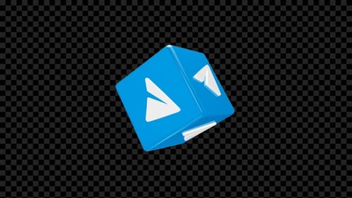 Rotating 3D Cube with Messaging App Icons