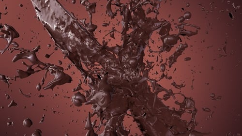 Dynamic Chocolate Liquid Splash with Alpha Channel