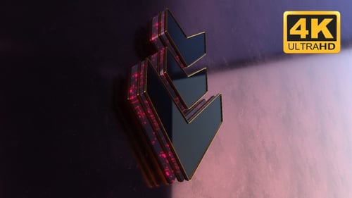 Abstract Chevron Arrows Logo Reveal with Glowing Lights