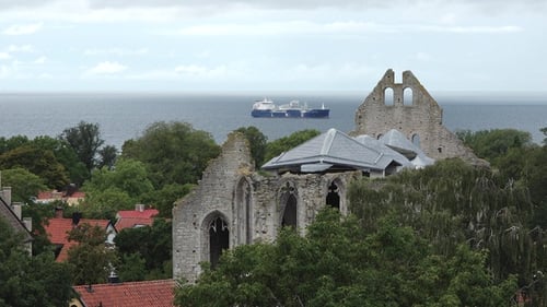 Visby Fortress. Visby medieval city wall, UNESCO World Heritage Site Gotland Sweden. Medieval City.