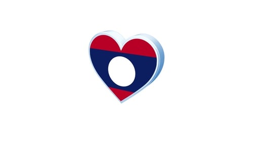 Laos Flag Heart Shape
