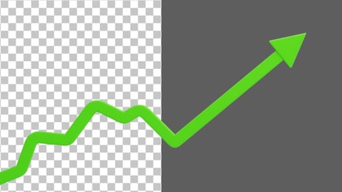 3D Rising Graph Arrow | Alpha Channel