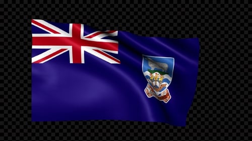 Falkland Islands Flag Waving Seamless Loop Animation