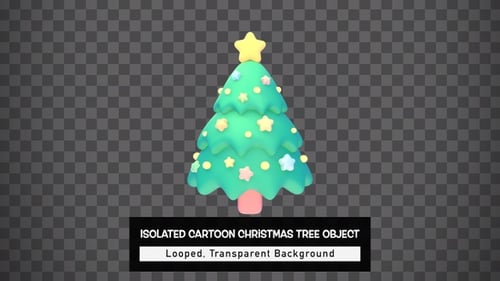 Isolated Cartoon Christmas Tree Object