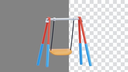 3D Animation of Swing Set Provides Fun Play | Alpha Channel