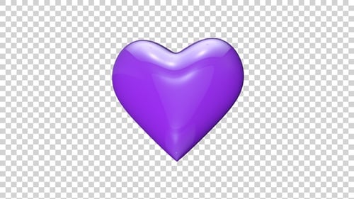 Rotating Glossy Purple 3D Heart Animation
