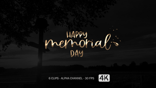 Happy Memorial Day Animation Text