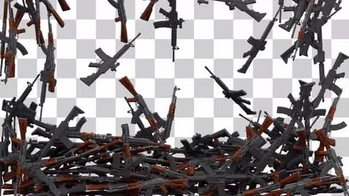 Falling Assault Rifles Animation